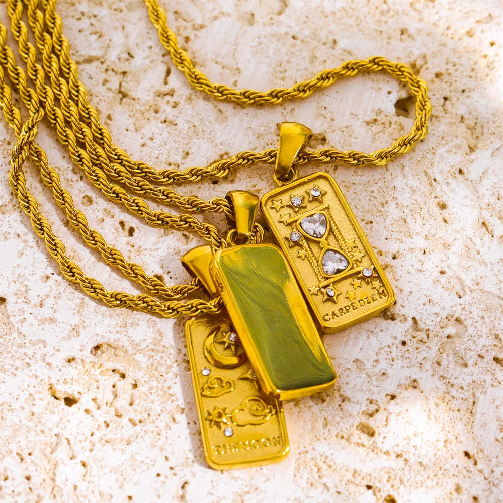 2023 New Stainless Steel PVD Plating Tarnish Free Jewelry Tarot Necklace Moon Sun Design Pendant Waterproof Necklaces For Women
2023 New Stainless Steel PVD Plating Tarnish Free Jewelry Tarot Necklace Moon Sun Design Pendant Waterproof Necklaces For Women