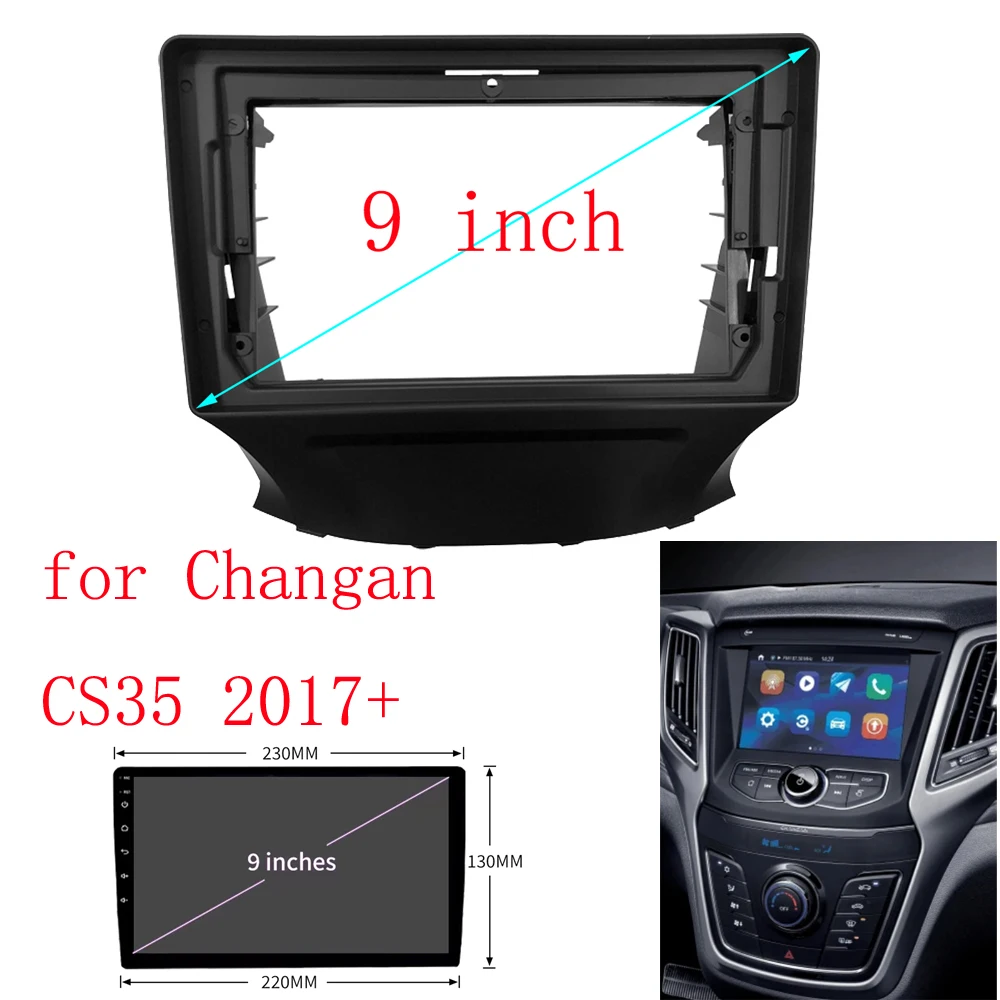 9 inch Car Fascia Radio Panel for Changan CS35 2017+ Audio Dash Kit Install Facia Console Bezel Adapter 9inch Plate Trim Cover
9 inch Car Fascia Radio Panel for Changan CS35 2017+ Audio Dash Kit Install Facia Console Bezel Adapter 9inch Plate Trim Cover