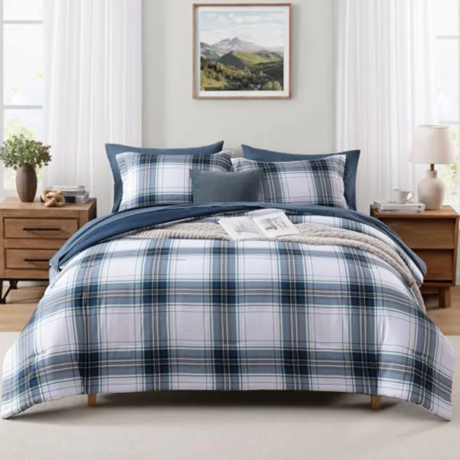 Size Plaid Comforter Set, Classic 7 Pieces Farmhouse Bedding Set, All Season Lightweight Bed in A Bag with Sheets, Pillowcases
Size Plaid Comforter Set, Classic 7 Pieces Farmhouse Bedding Set, All Season Lightweight Bed in A Bag with Sheets, Pillowcases