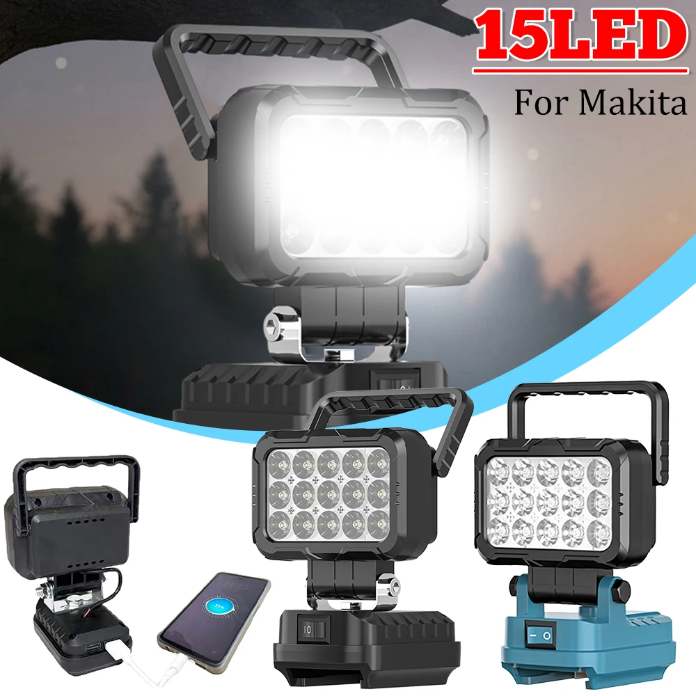 Portable 15 LED Work Light for Makita Battery Handheld Spotlight Outdoor Work Fishing Flashlight Emergency Power Tool No Battery
Portable 15 LED Work Light for Makita Battery Handheld Spotlight Outdoor Work Fishing Flashlight Emergency Power Tool No Battery