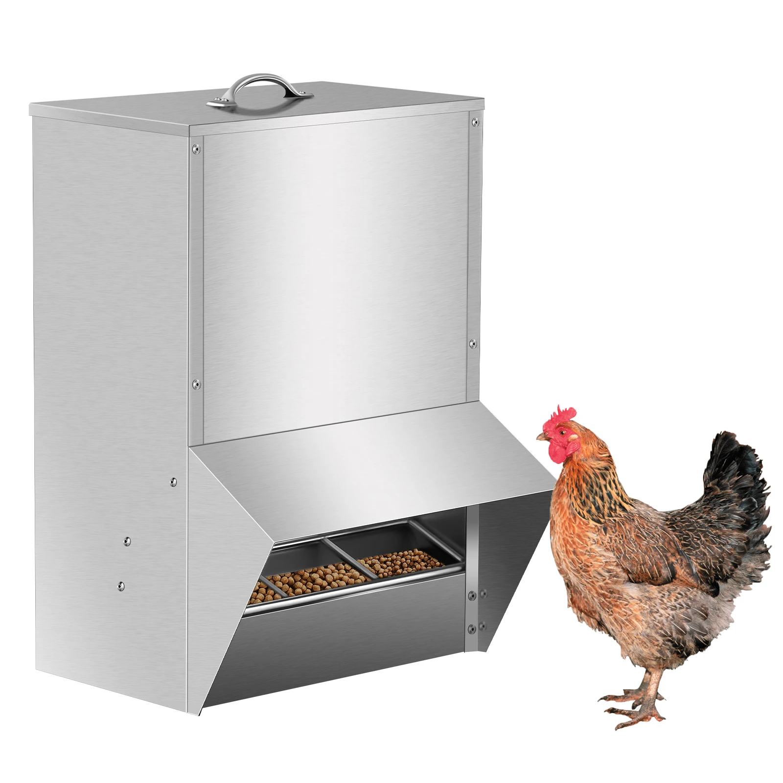 30lbs / 50lbs Capacity Galvanized Chicken Feeder Poultry Feeder Weatherproof coop Dispenser Rat Proof Hanging Chicken Feeder
30lbs / 50lbs Capacity Galvanized Chicken Feeder Poultry Feeder Weatherproof coop Dispenser Rat Proof Hanging Chicken Feeder