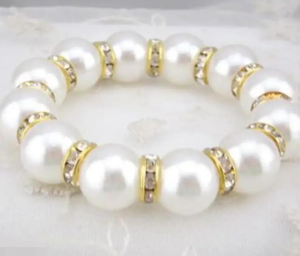 new hot Fashion White shell Pearl Gold Crystal Rhinestone Bead Stretch Jewelry Bracelet
new hot Fashion White shell Pearl Gold Crystal Rhinestone Bead Stretch Jewelry Bracelet