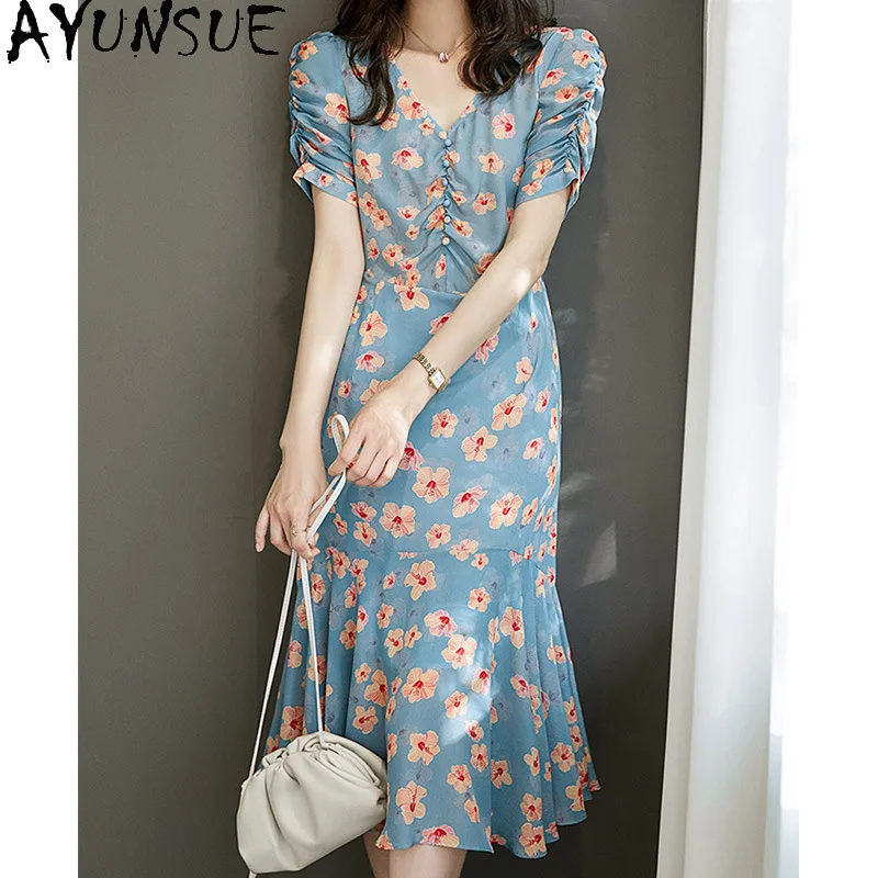 AYUNSUE 100% Mulberry Silk Dresses for Women French Style Floral Mermaid Dress Woman Summer Dresses 2026 Woman Clothes Vestidos
AYUNSUE 100% Mulberry Silk Dresses for Women French Style Floral Mermaid Dress Woman Summer Dresses 2026 Woman Clothes Vestidos