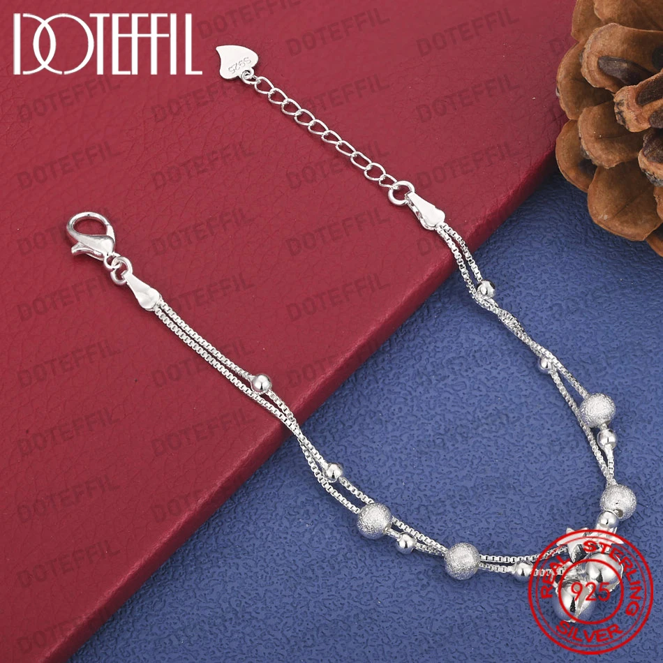 DOTEFFIL 925 Sterling Silver Ball Beads Star Bell Bracelet Accessory Women Jewelry Box Chain
DOTEFFIL 925 Sterling Silver Ball Beads Star Bell Bracelet Accessory Women Jewelry Box Chain