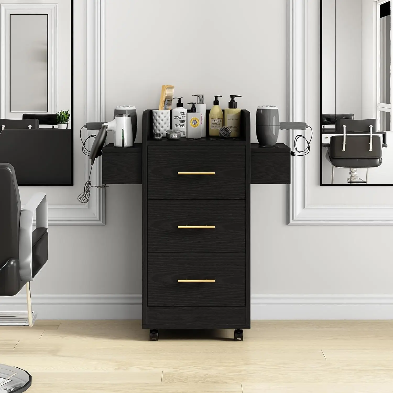 Rolling Salon Trolley Cart Hair Stylist Station 6 Dryer Holders 3 Drawers , Custom
Rolling Salon Trolley Cart Hair Stylist Station 6 Dryer Holders 3 Drawers , Custom