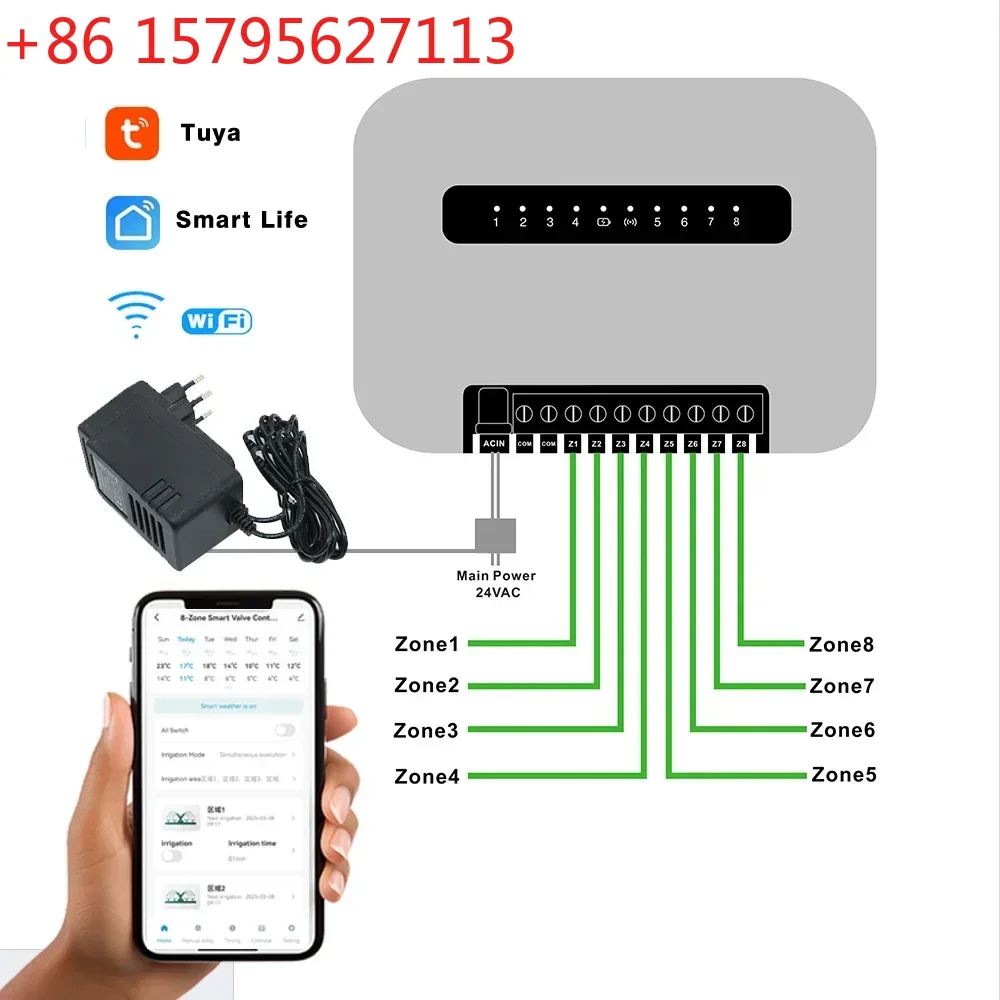 WiFi Tuya Smart Sprinkler System 6 Zone Or 8 Station Garden Irrigation Controller Water Valve Timer for Automatic Watering
WiFi Tuya Smart Sprinkler System 6 Zone Or 8 Station Garden Irrigation Controller Water Valve Timer for Automatic Watering