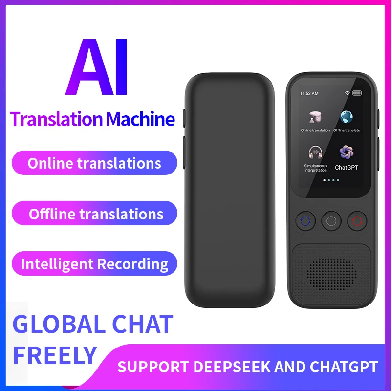 Language Translator Device Portable Translator 148 Languages Real-time Recording Translation WIFI Ai ChatGPT Translate Machine
Language Translator Device Portable Translator 148 Languages Real-time Recording Translation WIFI Ai ChatGPT Translate Machine