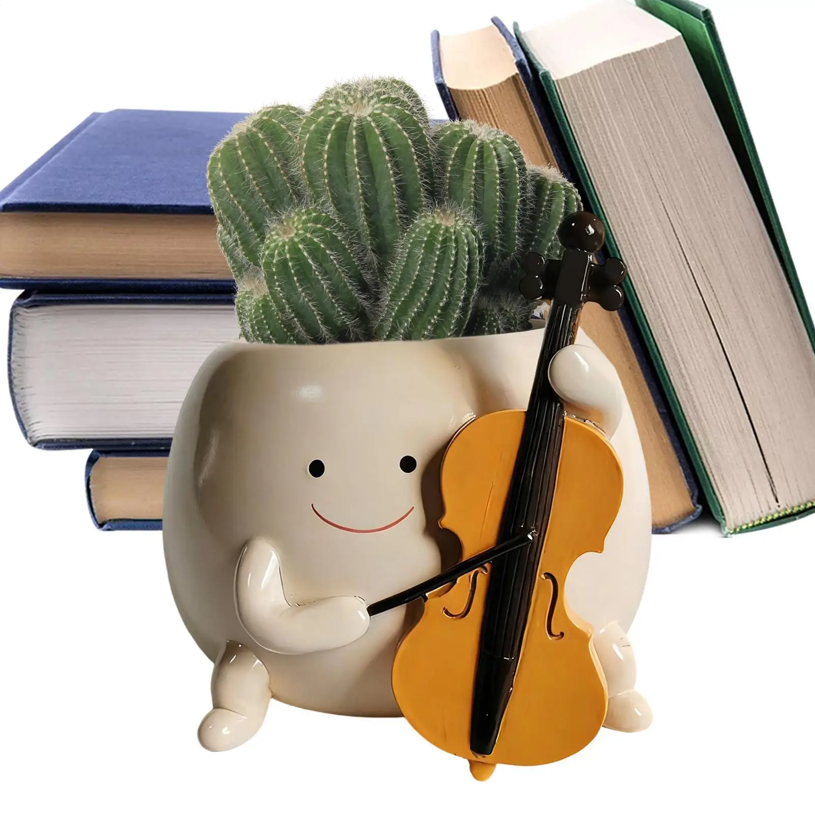 Funny Smiling Face Flowerpot Desk Decoration Cute Resin Sitting Postures Playing Cello Flower Pot For Office Windowsill Bedroom
Funny Smiling Face Flowerpot Desk Decoration Cute Resin Sitting Postures Playing Cello Flower Pot For Office Windowsill Bedroom