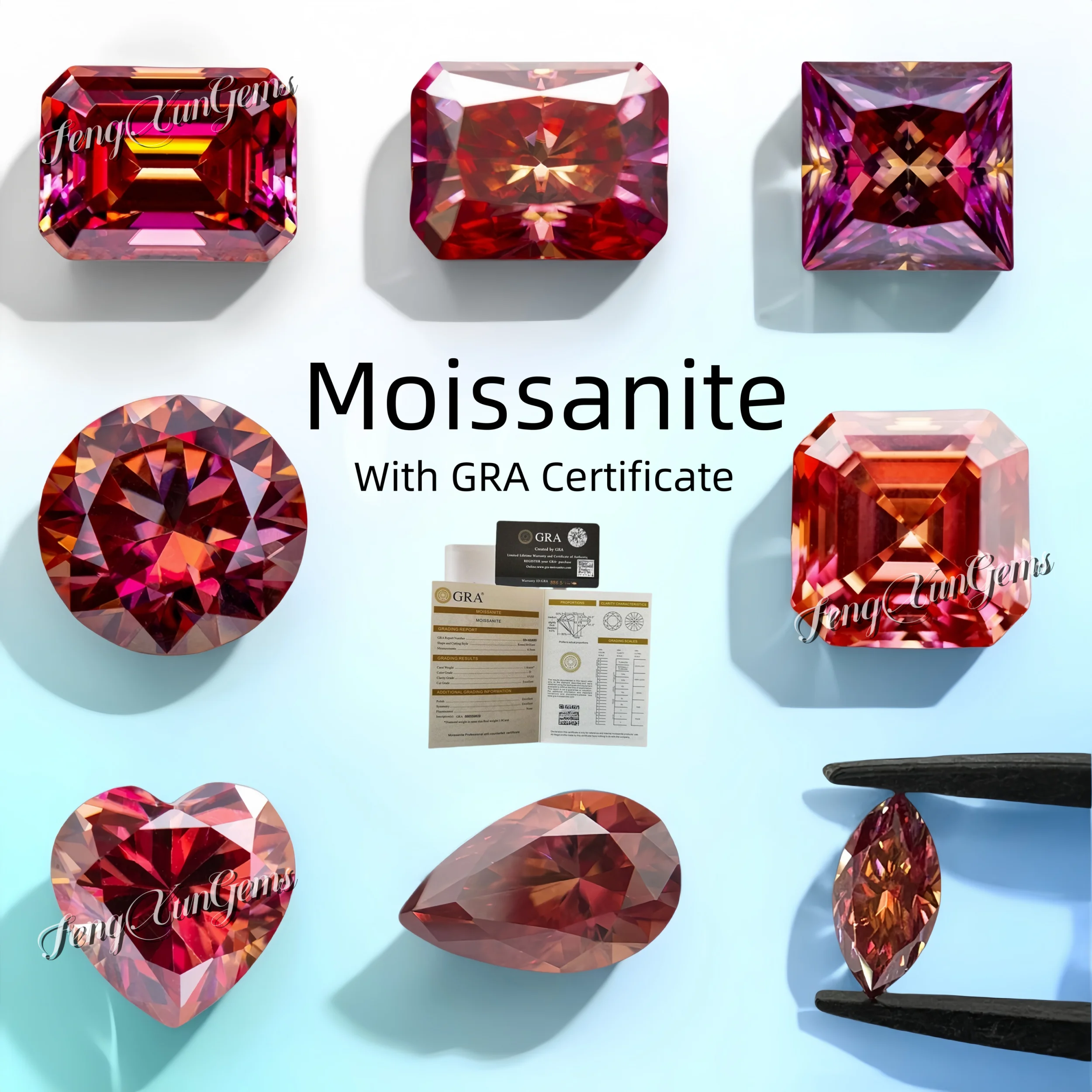 Watermelon Red 0.5~5ct Shining Moissanite With GRA Certificate Lab Grown Loose Gems Oval/Round/Princess For Jewelry
Watermelon Red 0.5~5ct Shining Moissanite With GRA Certificate Lab Grown Loose Gems Oval/Round/Princess For Jewelry
