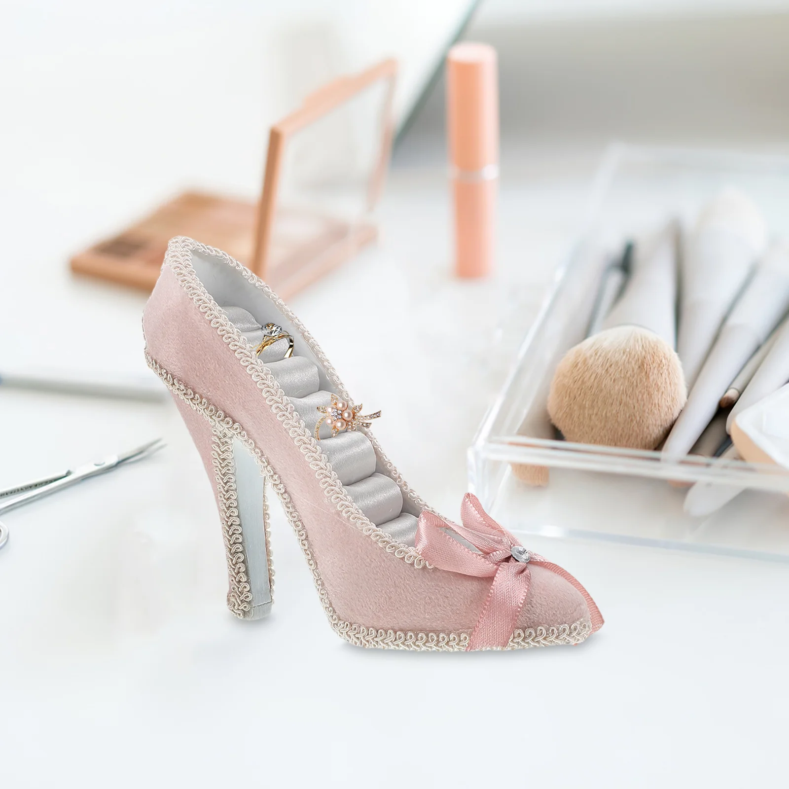 Creative High Heel Shaped Jewelry Holder Strong Resin Material Earring Ring Necklace Stand Compact Display for Bedroom Travel
Creative High Heel Shaped Jewelry Holder Strong Resin Material Earring Ring Necklace Stand Compact Display for Bedroom Travel