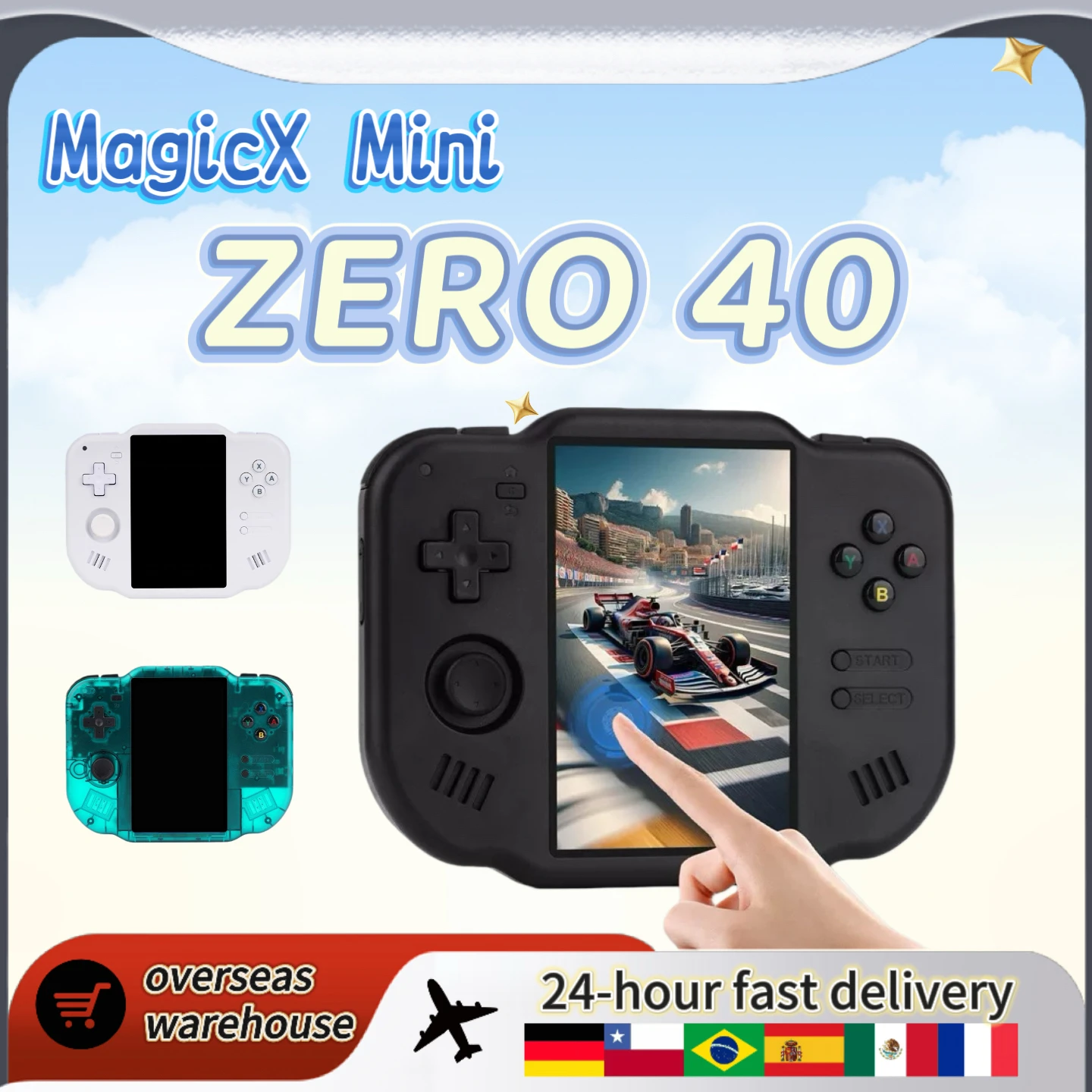 MagicX Mini Zero 40 Handheld Gaming Console Portable Retro Game Console 4.0-Inch IPS Touchscreen Android System Boy Gift Hot
MagicX Mini Zero 40 Handheld Gaming Console Portable Retro Game Console 4.0-Inch IPS Touchscreen Android System Boy Gift Hot