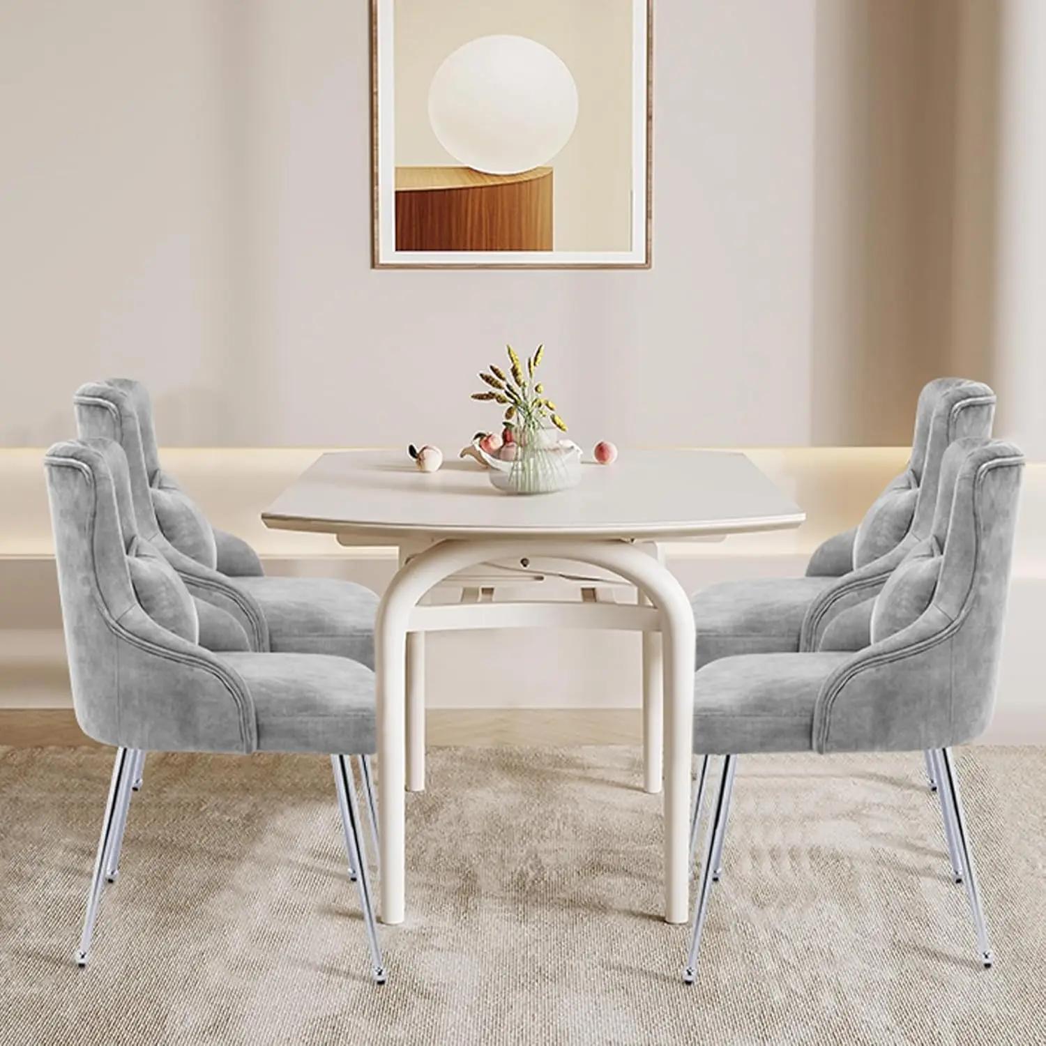 Velvet Vanity Dining Chairs Set Of 4, Upholstered Makeup Accent Reading Chair, Office Desk Vanity Stool Chairs With Metal Legs
Velvet Vanity Dining Chairs Set Of 4, Upholstered Makeup Accent Reading Chair, Office Desk Vanity Stool Chairs With Metal Legs
