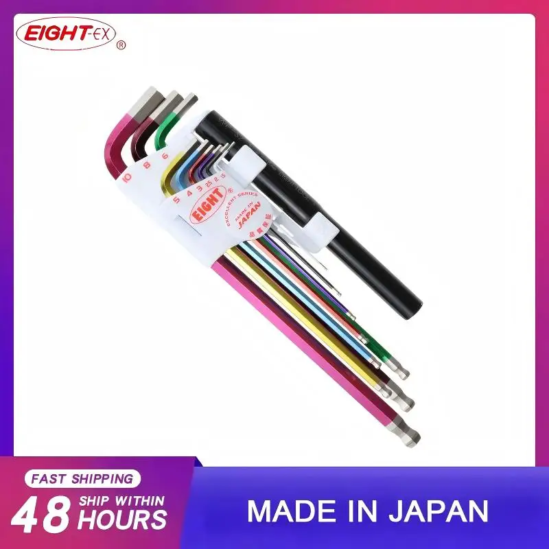 EIGHT TLC-S9N TLC-S9NP 9Pcs 1.5-10mm Metric Hex Wrench Set Long Ball-End Colored Durable DIY Mechanics Tool
EIGHT TLC-S9N TLC-S9NP 9Pcs 1.5-10mm Metric Hex Wrench Set Long Ball-End Colored Durable DIY Mechanics Tool