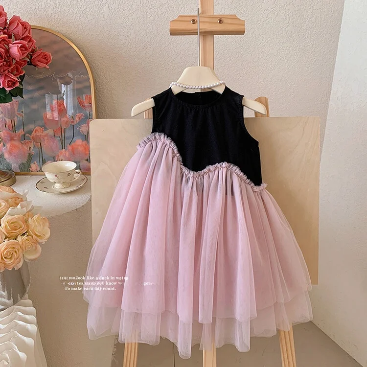 Fashionable Vest Dress for Little Girls Mesh Splice Princess Skirt Style Summer Clothes New Arrival Baby Girl's Clothing
Fashionable Vest Dress for Little Girls Mesh Splice Princess Skirt Style Summer Clothes New Arrival Baby Girl's Clothing