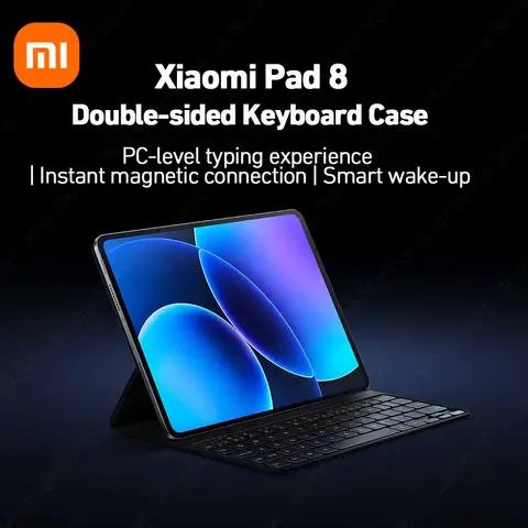 Original Xiaomi Pad 8/8 Pro Keyboard Double-Sided Case English 64-key For Mi Tablet 8/8Pro Magnetic Keyboard PU Protective Cover
