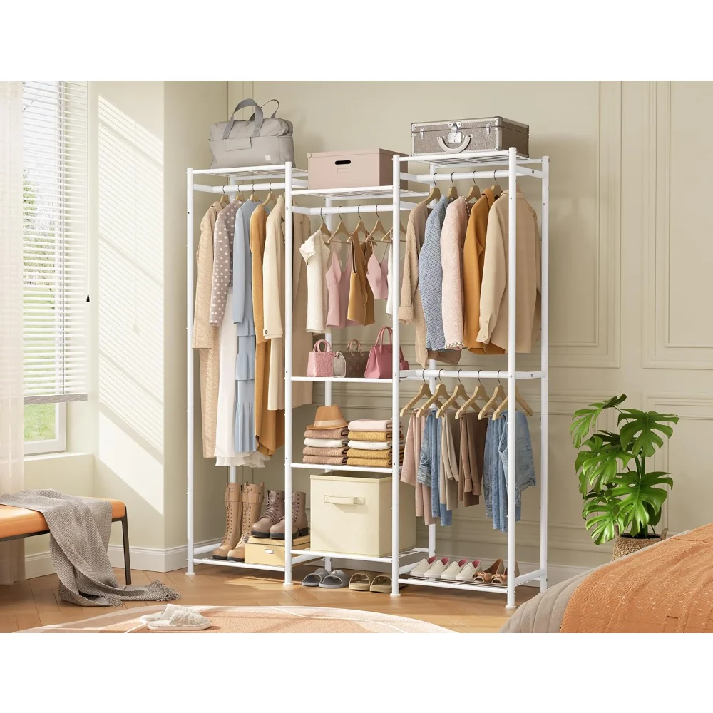 4 Hanging Spaces Portable Clothes Rack, Free Standing Closet Organizer and Storage System with Hanging Rods, Wardrobes
4 Hanging Spaces Portable Clothes Rack, Free Standing Closet Organizer and Storage System with Hanging Rods, Wardrobes