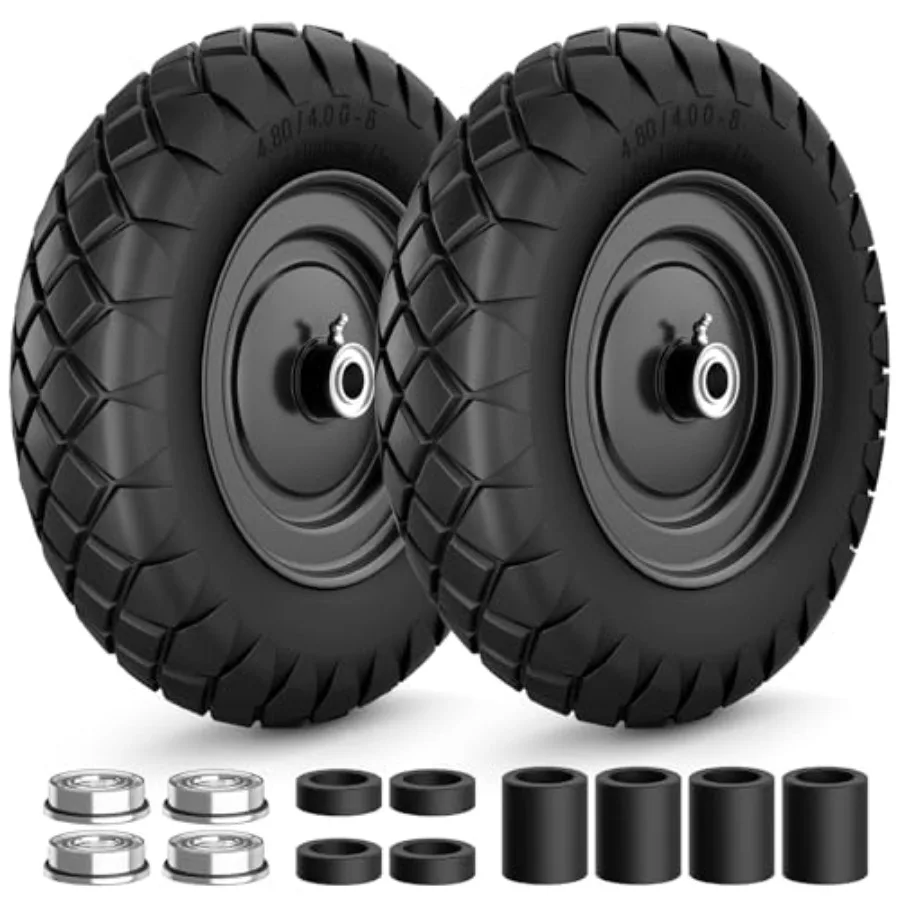 Flat Free Wheelbarrow Tire and Wheel 16" Solid Puncture Proof Replacement Tires with 5/8" and 3/4" Bearings 400Lbs Load Univers
Flat Free Wheelbarrow Tire and Wheel 16" Solid Puncture Proof Replacement Tires with 5/8" and 3/4" Bearings 400Lbs Load Univers