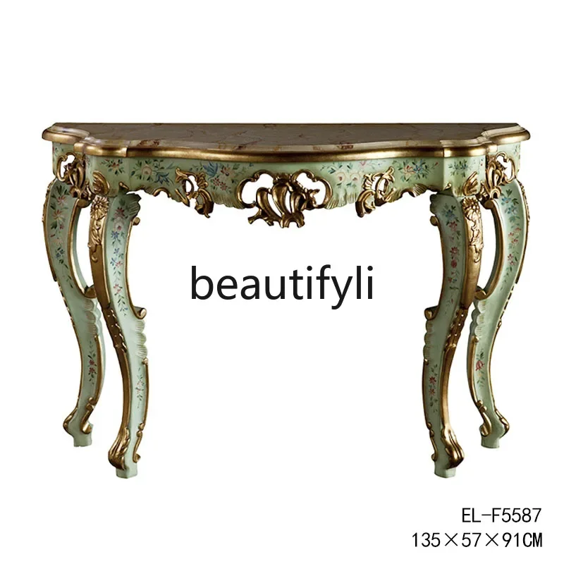 European luxury hand-painted solid wood heavy industry engraving gold painting blue-purple curved edge Xuanguan platform2936
European luxury hand-painted solid wood heavy industry engraving gold painting blue-purple curved edge Xuanguan platform2936