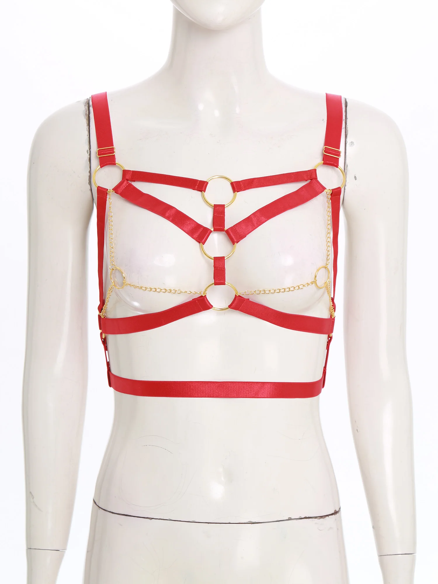 Women Stretchy Body Chest Harness Metal O-ring And Chains Linked Cut Out Body Belts Using with Bra Tops Exotic Accessories
Women Stretchy Body Chest Harness Metal O-ring And Chains Linked Cut Out Body Belts Using with Bra Tops Exotic Accessories