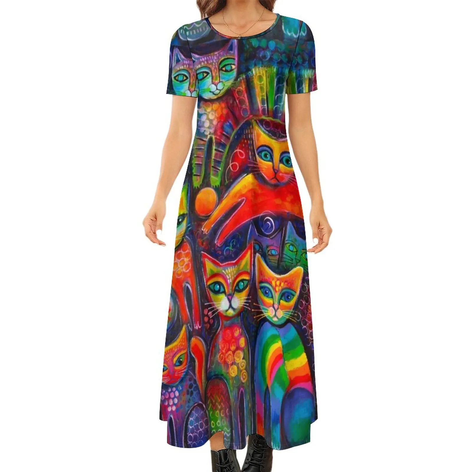 Rainbow cats acrylics Round Neck Short Sleeve Dress Dress for girls women"s dresses luxury
Rainbow cats acrylics Round Neck Short Sleeve Dress Dress for girls women"s dresses luxury