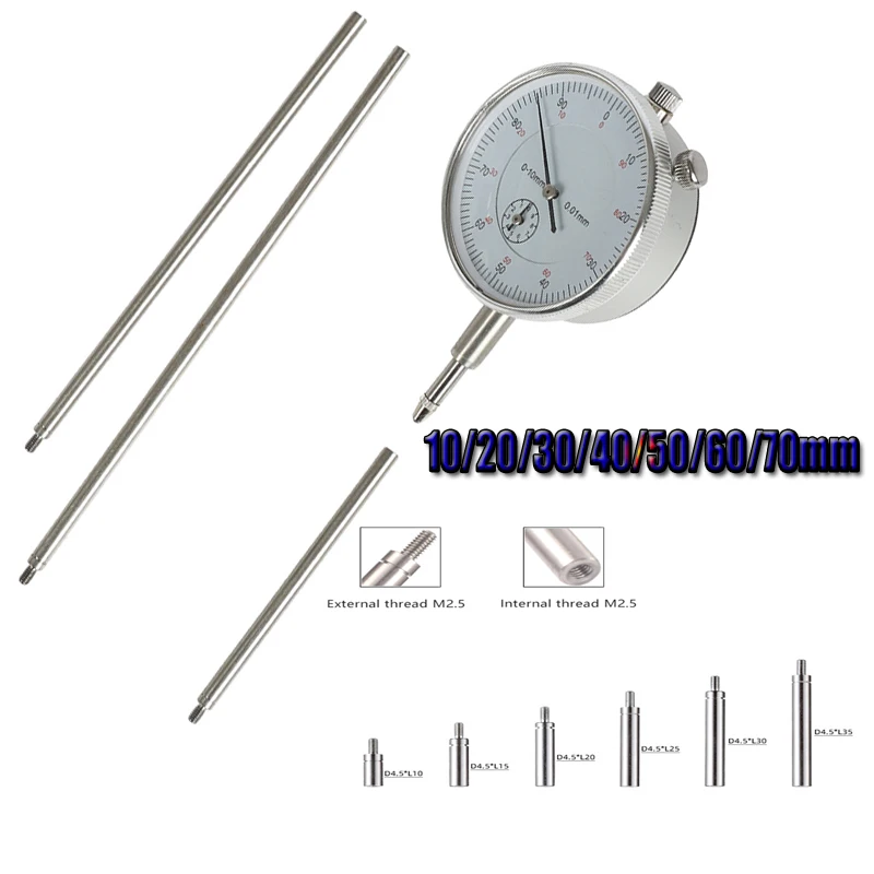 10/20/30/40/50/60/70mm Extension Legs For Indicator Extension Stem Rods For Dial Indicators Probe Connecting Rod M2.5*10mm-70mm
10/20/30/40/50/60/70mm Extension Legs For Indicator Extension Stem Rods For Dial Indicators Probe Connecting Rod M2.5*10mm-70mm