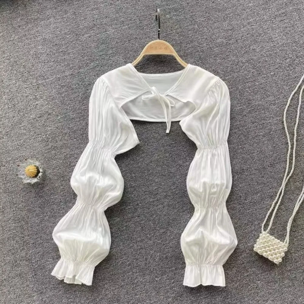 Sweet Summer Sunscreen Shawl Puff Sleeve O-Neck Chiffon Short Top Solid Color Off Shoulder Top Women
Sweet Summer Sunscreen Shawl Puff Sleeve O-Neck Chiffon Short Top Solid Color Off Shoulder Top Women