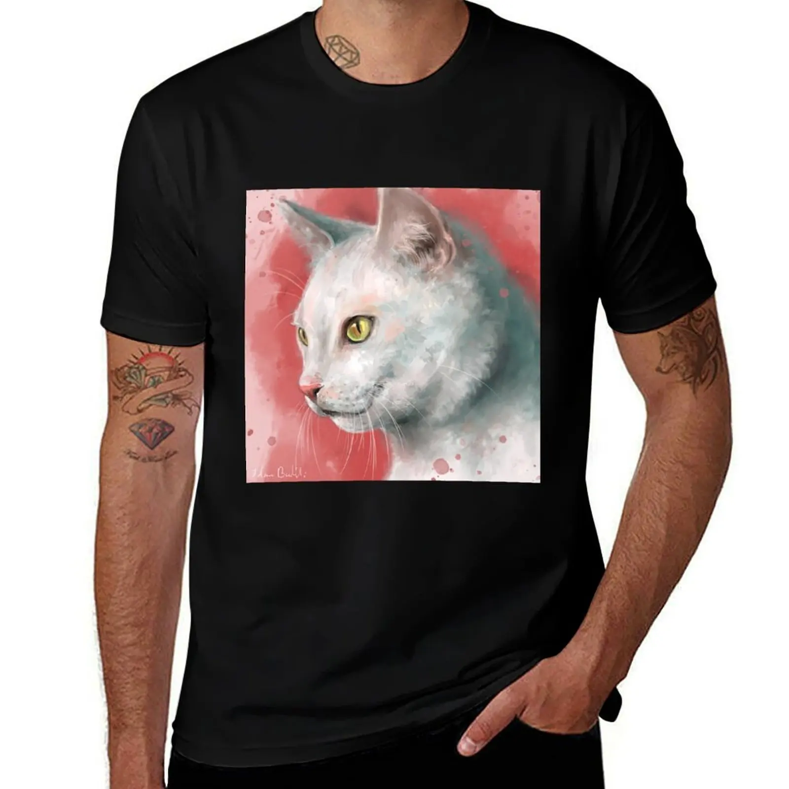 Painting of a Gorgeous White Cat on Peach Shade Background T-Shirt rapper graphic tees cute tops cheap stuff t shirts for men
Painting of a Gorgeous White Cat on Peach Shade Background T-Shirt rapper graphic tees cute tops cheap stuff t shirts for men