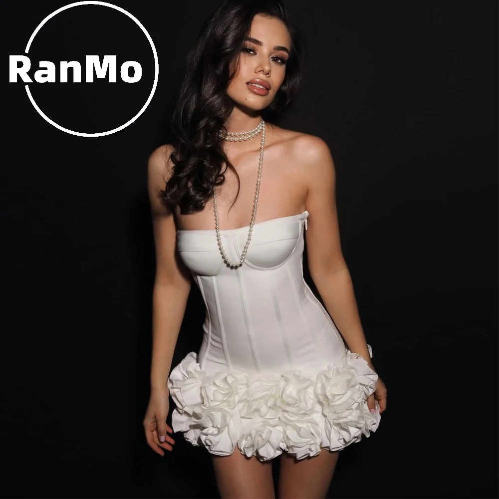 Ranmo 2025 Sexy White Strapless Short Prom Dresses For Black Girls Ruffles Mini Cocktail Dress Birthday Party Gowns Customized
Ranmo 2025 Sexy White Strapless Short Prom Dresses For Black Girls Ruffles Mini Cocktail Dress Birthday Party Gowns Customized