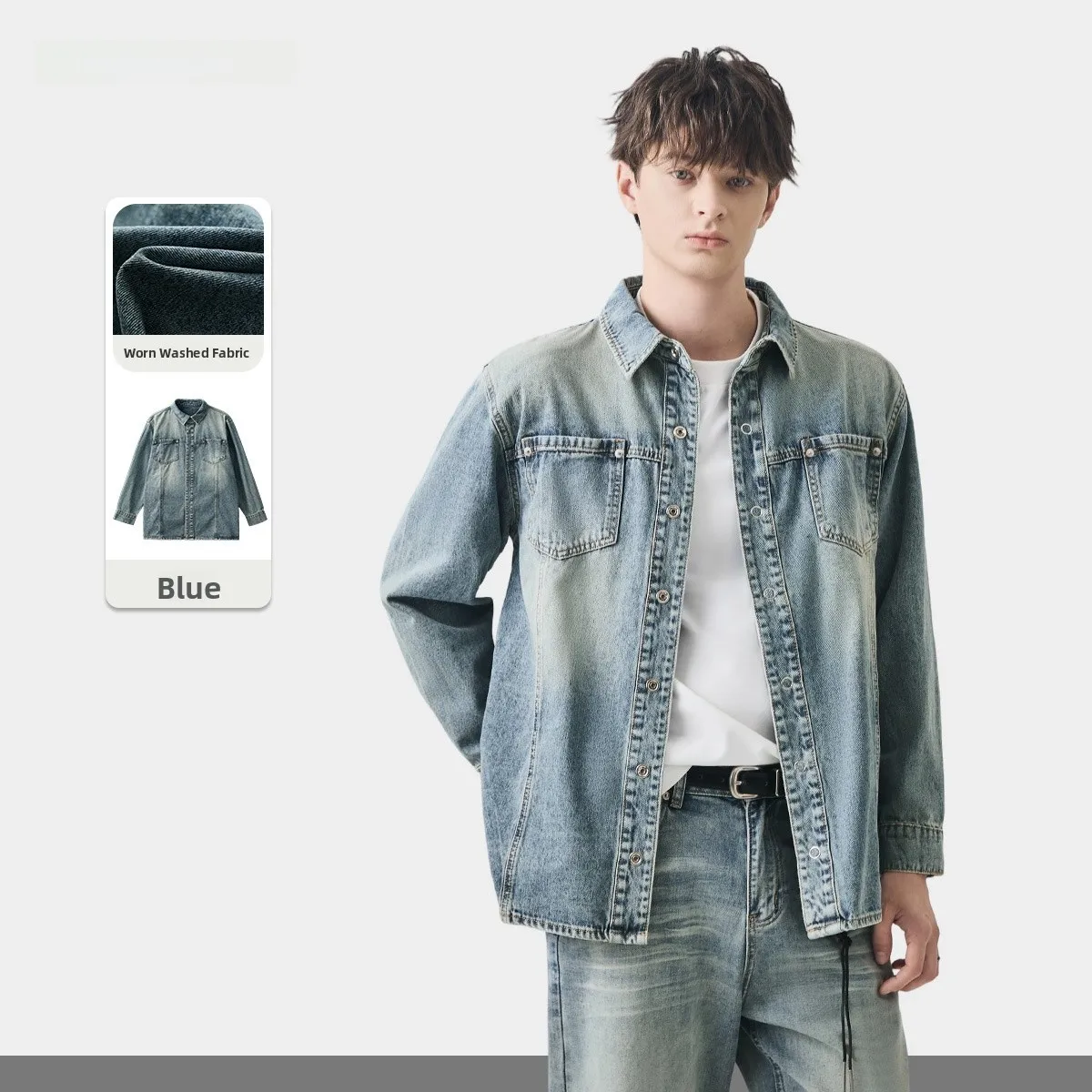 Men's Denim irt Long Sve Loose Fit Vintage Waed Casual Top Street Sle ket Detail Everyday Wear Spring Season
Men's Denim irt Long Sve Loose Fit Vintage Waed Casual Top Street Sle ket Detail Everyday Wear Spring Season