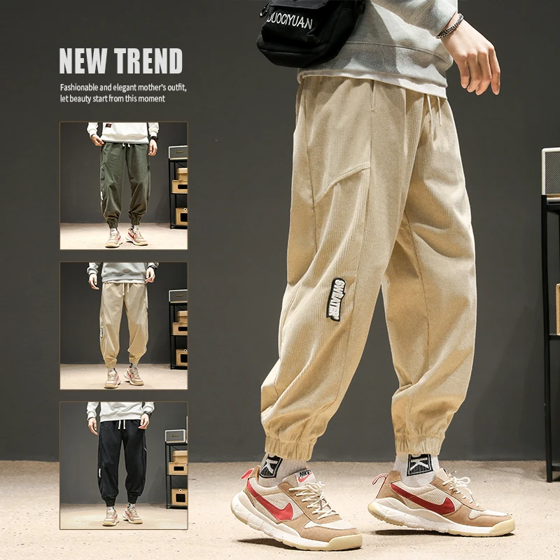 Men's Workwear Trousers Autumn Winter Corduroy Casual Loose Harem Pants Cargo Pants Patchwork Sweatpants Youth Active Sle
Men's Workwear Trousers Autumn Winter Corduroy Casual Loose Harem Pants Cargo Pants Patchwork Sweatpants Youth Active Sle