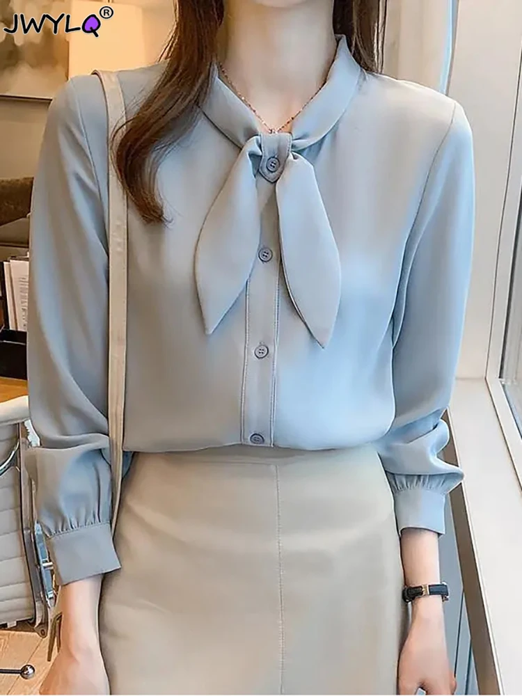 Elegant Bow Collar Solid Chiffon Shirts New Fashion Office Lady Pullovers Blouses 2023 Spring Autumn New Commuter Women Clothing
Elegant Bow Collar Solid Chiffon Shirts New Fashion Office Lady Pullovers Blouses 2023 Spring Autumn New Commuter Women Clothing