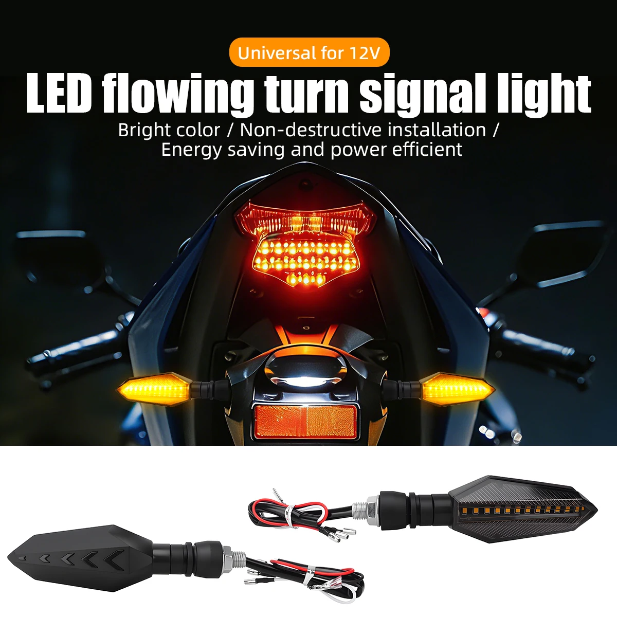 1/2Pair Motorcycle LED Turn Signals Light Universal Arrow Flowing Water Indicator Blinker Light DRL 12V for Kawasaki Yamaha
1/2Pair Motorcycle LED Turn Signals Light Universal Arrow Flowing Water Indicator Blinker Light DRL 12V for Kawasaki Yamaha