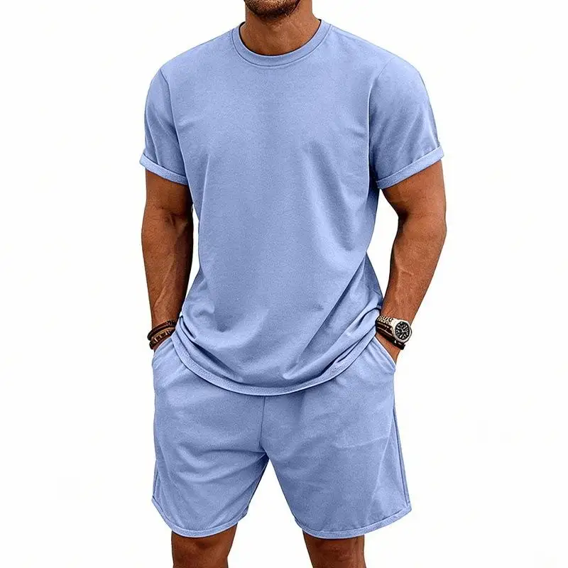 Loose Heavyweight Summer Men's Color Sport Casual round Neck Loop Short Sleeve Shorts Set Short Pants Youth T-Shirt
Loose Heavyweight Summer Men's Color Sport Casual round Neck Loop Short Sleeve Shorts Set Short Pants Youth T-Shirt