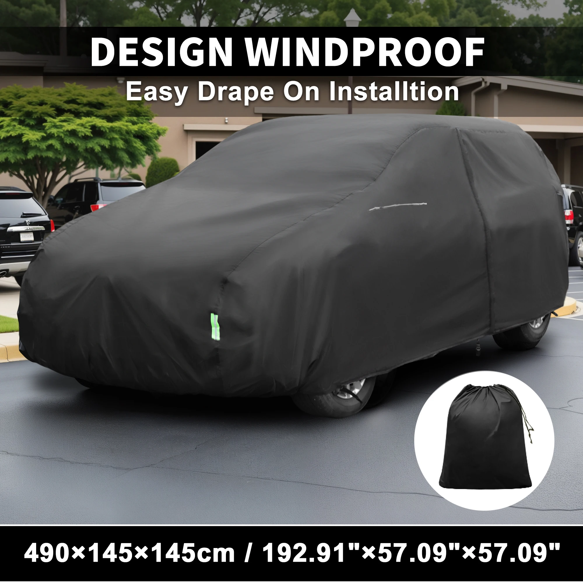 UXCELL Waterproof Car Cover 210D-PU Full Car Cover with Windproof Buckle and Reflective Strips for SUV Length 181"-200"
UXCELL Waterproof Car Cover 210D-PU Full Car Cover with Windproof Buckle and Reflective Strips for SUV Length 181"-200"