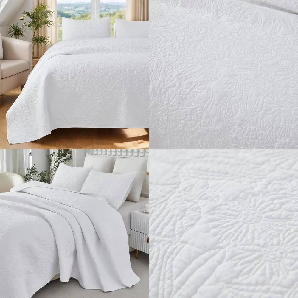 Queen Size Elegant Botanical Flower Cotton Matelasse Quilt Set with 3-Piece Floral Design
Queen Size Elegant Botanical Flower Cotton Matelasse Quilt Set with 3-Piece Floral Design