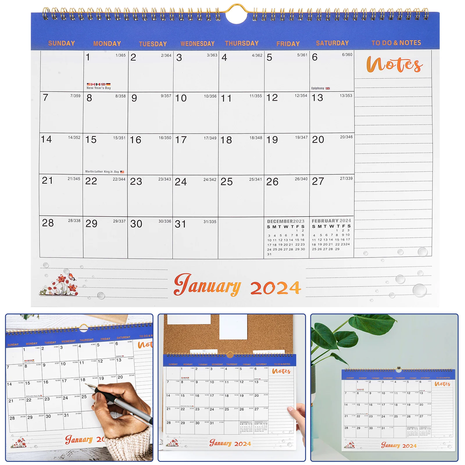 Large English Daily Hanging Wall Calendar Office Monthly Household Decorative Smooth Surface Long Term Use Clear Printed
Large English Daily Hanging Wall Calendar Office Monthly Household Decorative Smooth Surface Long Term Use Clear Printed