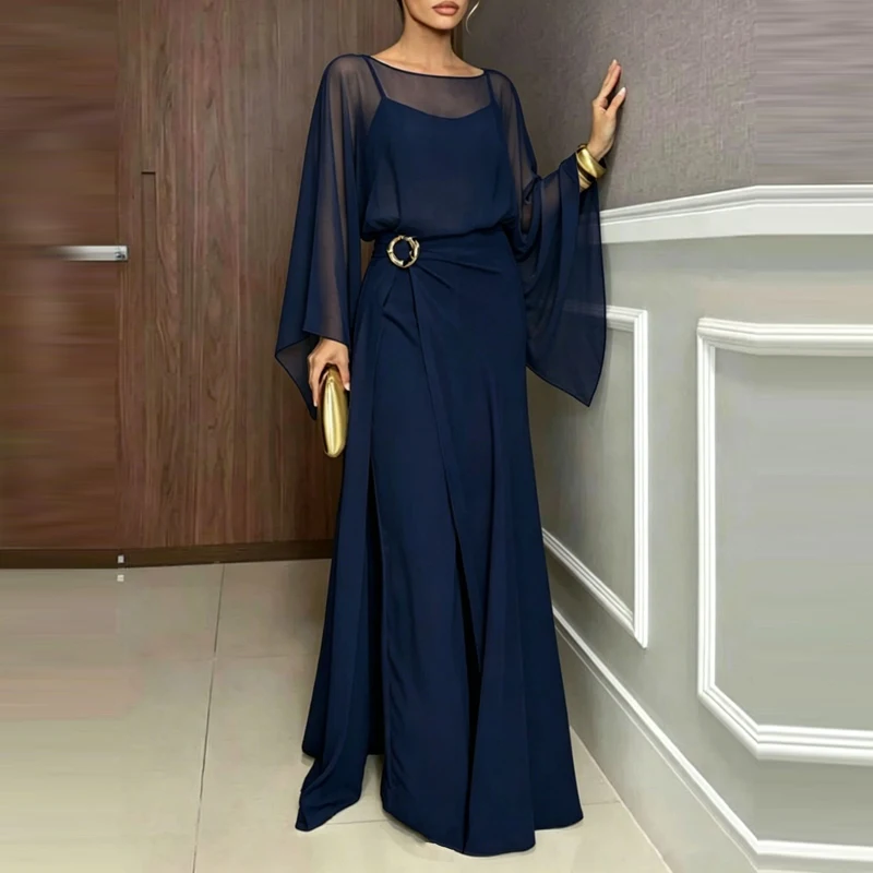 Elegant Loose High Waisted Office Commuting Outfit Sexy Suspender Jumpsuit+chiffon Robe Two Twice Fashion Solid Irregular Suit
Elegant Loose High Waisted Office Commuting Outfit Sexy Suspender Jumpsuit+chiffon Robe Two Twice Fashion Solid Irregular Suit