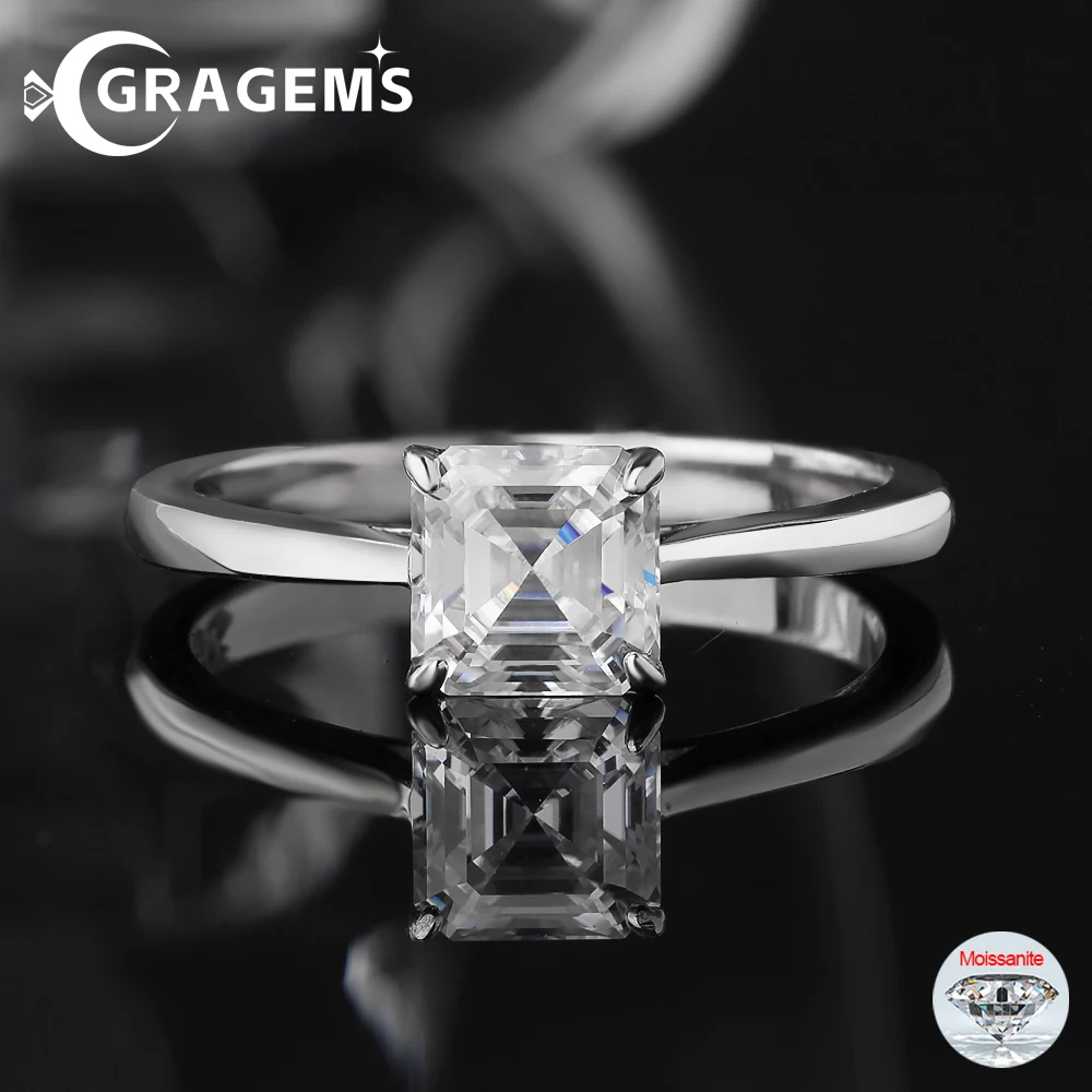 1CT Real Moissanite Rings For Women 925 Sterling Silver Asscher Cut Square Diamond Engagement Wedding Band Fine Jewelry Gift GRA
1CT Real Moissanite Rings For Women 925 Sterling Silver Asscher Cut Square Diamond Engagement Wedding Band Fine Jewelry Gift GRA
