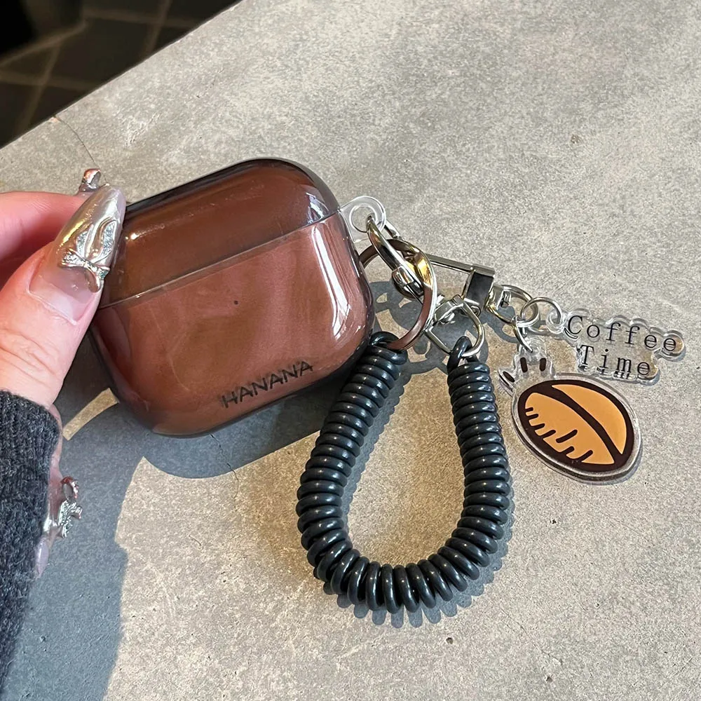 Coffee color Amber Glossy Soft Cover For AirPods 4 ANC 2024 AirPods 2 3 Pro 2 Shockproof Protective Case With Elastic Key Chain
Coffee color Amber Glossy Soft Cover For AirPods 4 ANC 2024 AirPods 2 3 Pro 2 Shockproof Protective Case With Elastic Key Chain