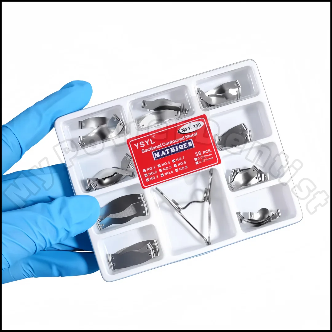 36Pcs Dental Matrix Band for Molar Restoration Sectional Contoured Metal Bands Kit
36Pcs Dental Matrix Band for Molar Restoration Sectional Contoured Metal Bands Kit