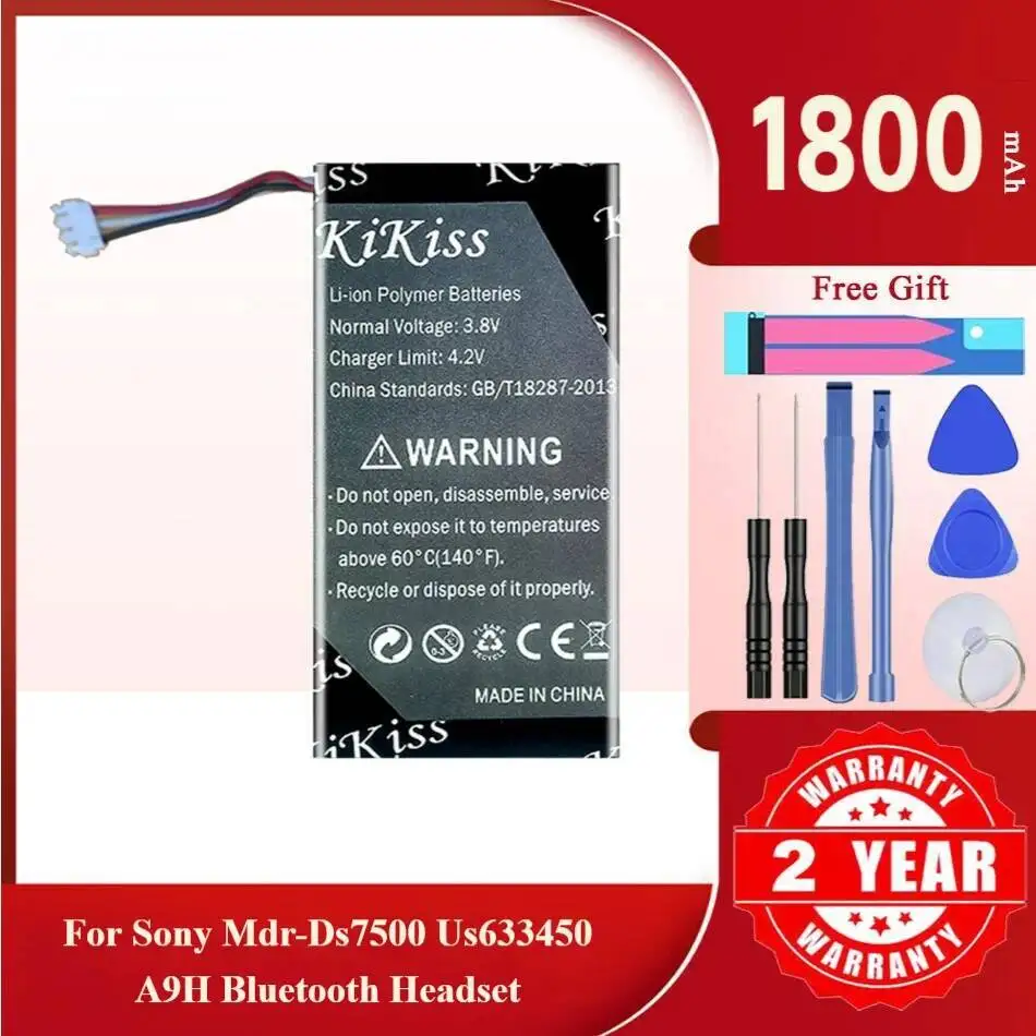 Аккумулятор Kikiss US633450 1800 мАч для Sony MDR-DS7500 A9H
Аккумулятор Kikiss US633450 1800 мАч для Sony MDR-DS7500 A9H