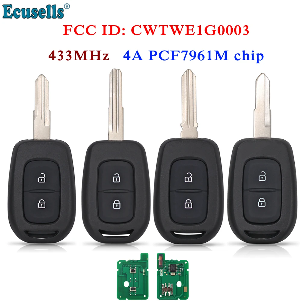 Ecusells Remote Key Fob 2 Button 433MHz 4A PCF7961M for Renault Duster Dokker Trafic Master VAC102 HU137 Blade
Ecusells Remote Key Fob 2 Button 433MHz 4A PCF7961M for Renault Duster Dokker Trafic Master VAC102 HU137 Blade