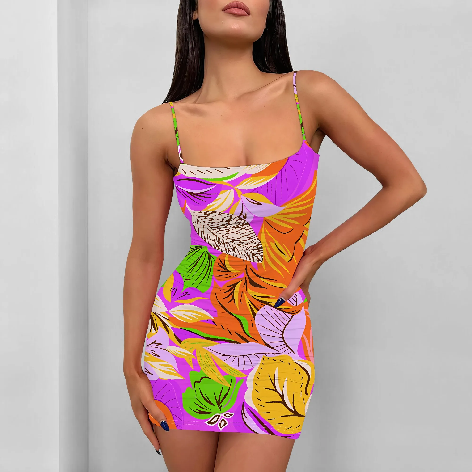 Women's Pullover Sexy Sleeveless Crew Neck Spaghetti Strap One-Shoulder Fashion Printed Summer Casual Mini Dress
Women's Pullover Sexy Sleeveless Crew Neck Spaghetti Strap One-Shoulder Fashion Printed Summer Casual Mini Dress