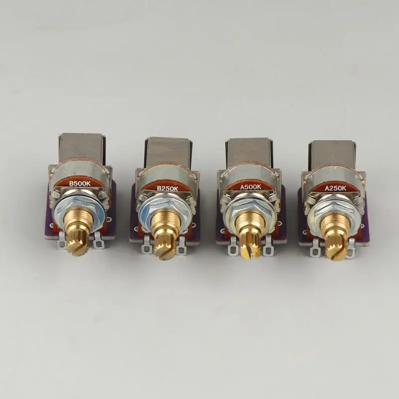 A250K/B250K/A500K/B500K PCB Mod DPDT Push-Pull Brass Pot Metric Split Shaft 9.5mm Potentiometer For Guitar Bass
A250K/B250K/A500K/B500K PCB Mod DPDT Push-Pull Brass Pot Metric Split Shaft 9.5mm Potentiometer For Guitar Bass