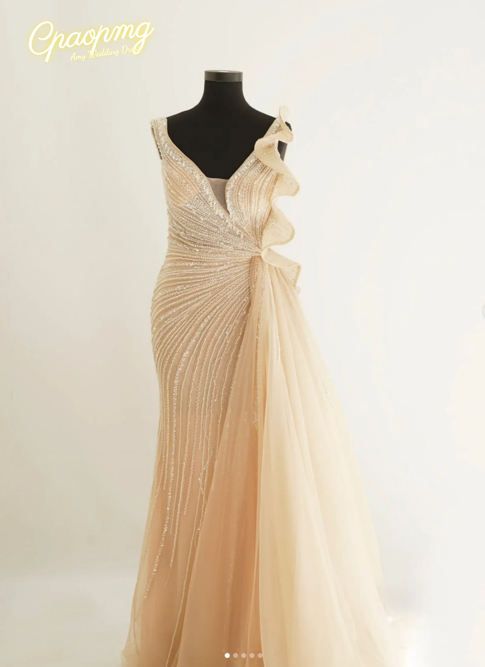 Customized Luxury Champagne Mermaid Evening Dresses with Side skirt Ruf0fles for Women Wedding Party Prom Gown
Customized Luxury Champagne Mermaid Evening Dresses with Side skirt Ruf0fles for Women Wedding Party Prom Gown