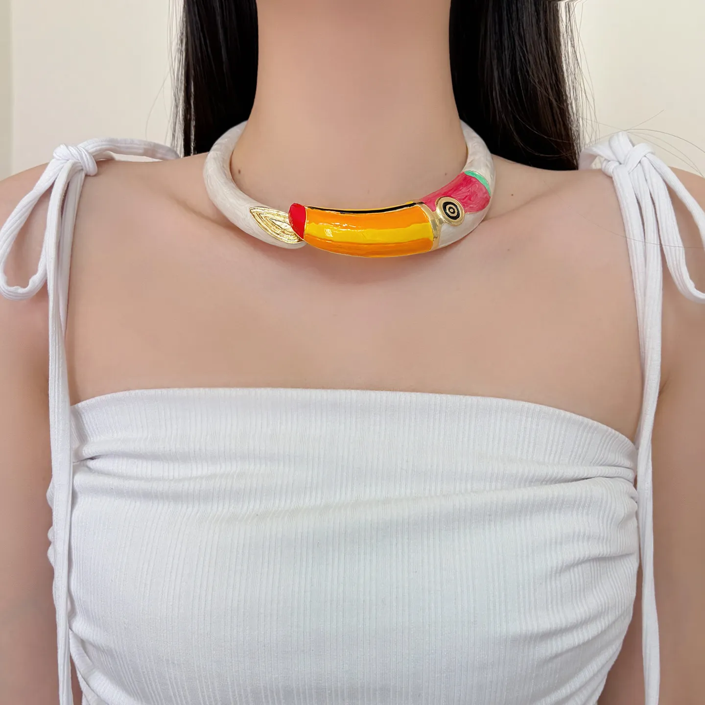 Designer Parrot Exaggerated Colored Enamel Collar Necklace for Women 2026 Bohemian Fashion Luxury Beach Original Gifts
Designer Parrot Exaggerated Colored Enamel Collar Necklace for Women 2026 Bohemian Fashion Luxury Beach Original Gifts