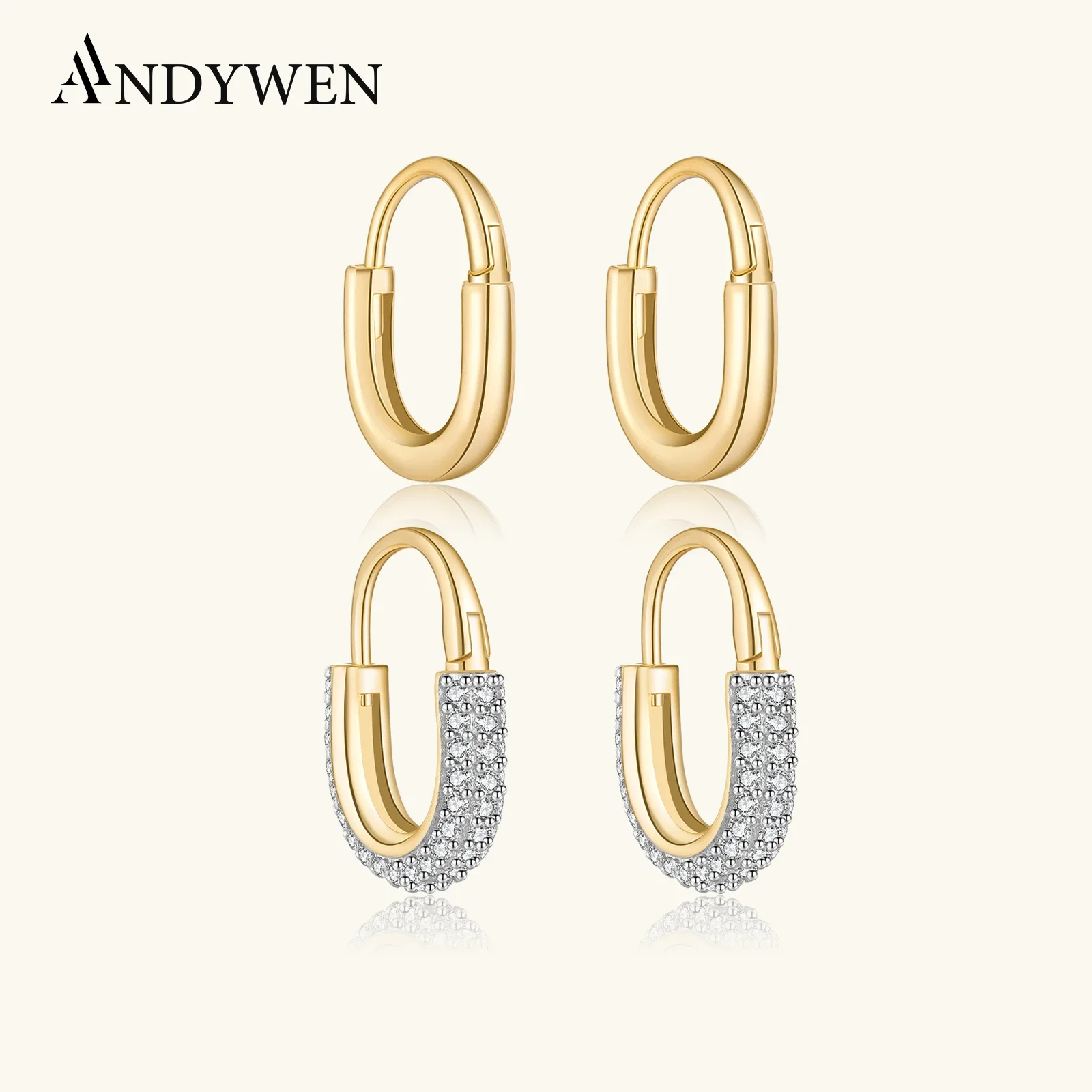 ANDYWEN 925 Sterling Silver Oval CZ Zircon Thick Huggies Hoop Earrings Women Luxury Fashion Birthday Wedding Jewelry Gift
ANDYWEN 925 Sterling Silver Oval CZ Zircon Thick Huggies Hoop Earrings Women Luxury Fashion Birthday Wedding Jewelry Gift