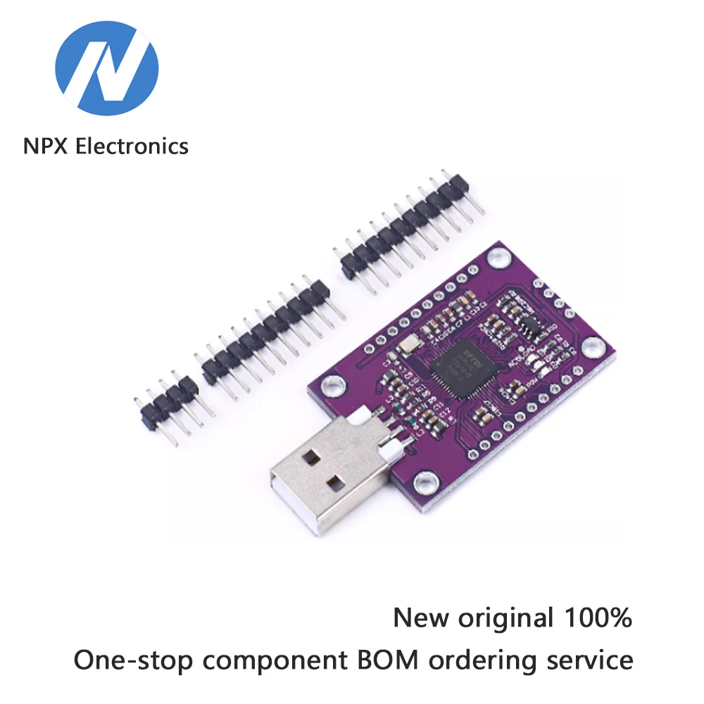 Original chip FT232H module - USB to FIFO/SPI/I2C/JTAG/RS232 serial port module
Original chip FT232H module - USB to FIFO/SPI/I2C/JTAG/RS232 serial port module