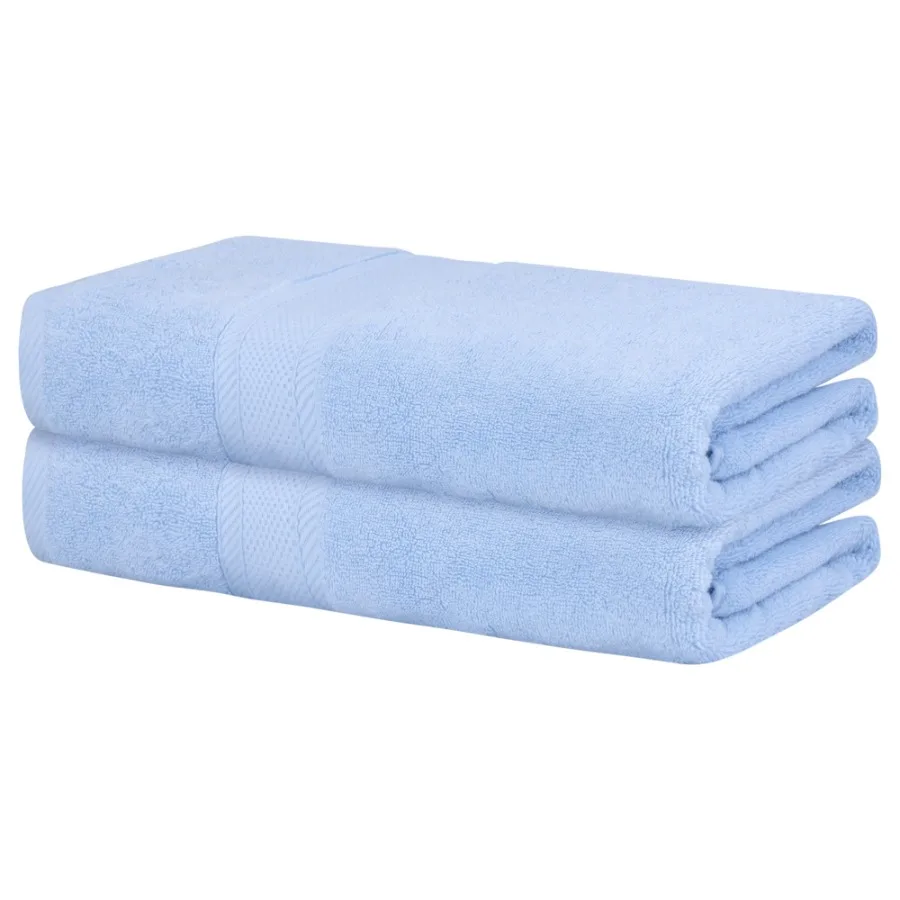 Cotton 2 Pack Bath Towels Set Quick Dry and Highly Absorbent for Bathroom Light Blue 28" x 56"
Cotton 2 Pack Bath Towels Set Quick Dry and Highly Absorbent for Bathroom Light Blue 28" x 56"