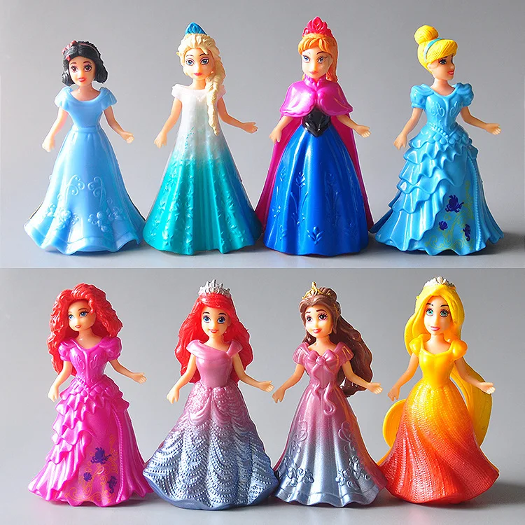 Disney 8pcs/Set Princess Dress Changeable Snow White Anna Mermaid Cinderella Action Figure Model Toys Dolls Kids Gift
Disney 8pcs/Set Princess Dress Changeable Snow White Anna Mermaid Cinderella Action Figure Model Toys Dolls Kids Gift
